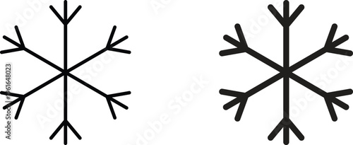 Snowflake Vector Icon Set with Minimalist Winter Cold and Frozen Symbols