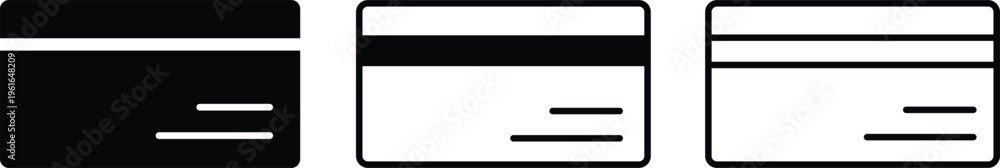 Fototapeta premium Credit Card Vector Icon Set with Debit Payment and Banking Symbols