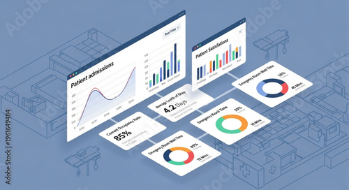 Isometric Data Visualization - Charts and Graphs for Business Analysis.