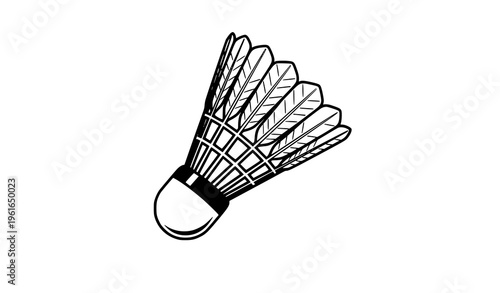 Stylized badminton shuttlecock linear vector icon for logo and illustration