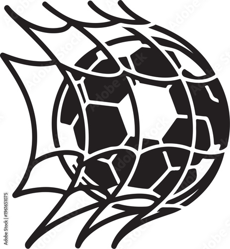 Soccer Ball Caught in a Spider Web Illustration