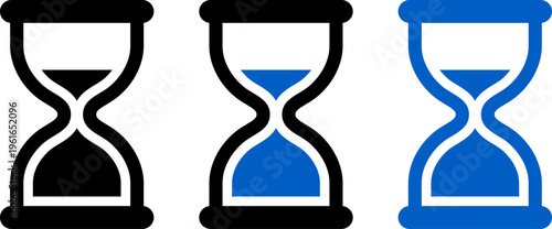 砂時計のアイコンセット（待機・進行中・時間・読み込み） Hourglass Icon Set for Waiting and Loading
