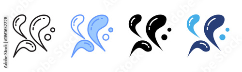 Water Measurement icon set multiple style collection