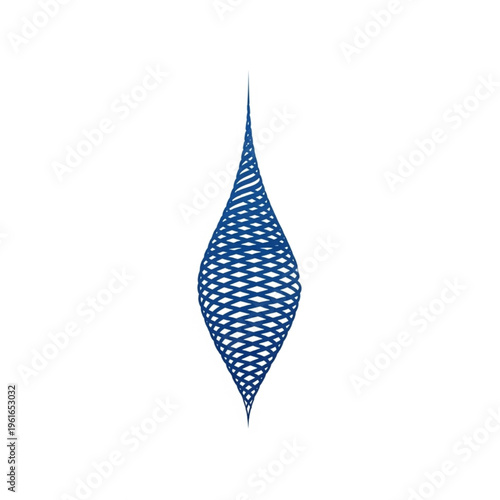 Blue Diamond Shape with Mesh Pattern.