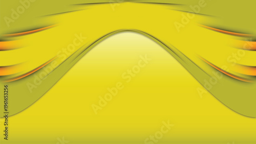 Abstract yellow fluid wave background with smooth gradient layers and modern 