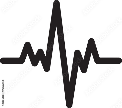 ECG, heart rate, pulse, waveform, vector icon