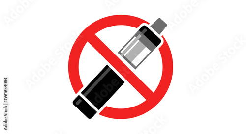 No Smoking Sign with an Electronic Cigarette Symbol Inside a Red Circle