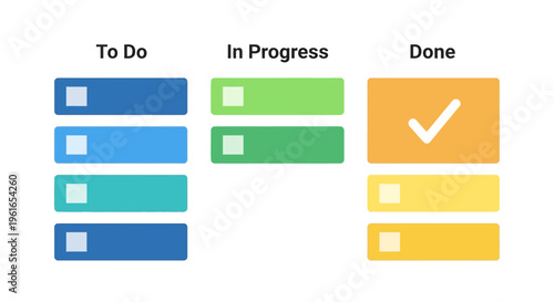Colorful task status progress bar icons.