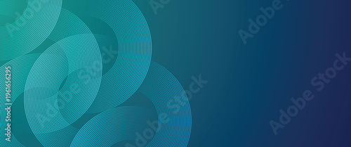 Abstract teal spiral wave background with circular geometric lines, modern futuristic design and smooth digital texture