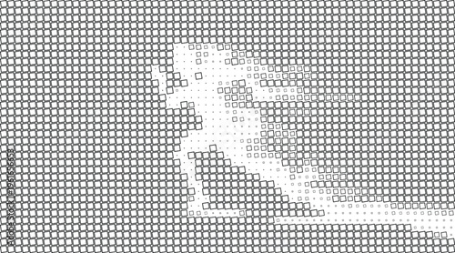 A pixelated image of a man's face made up of small squares