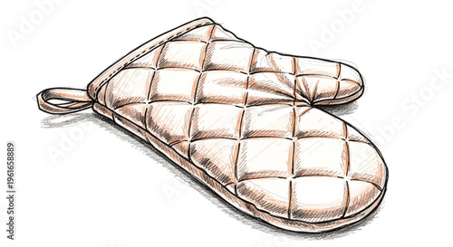 Quilted Oven Mitt Hand Protection