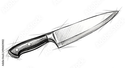 Sketch of a Chef's Knife with Handle