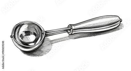 Vintage Ice Cream Scoop Illustration