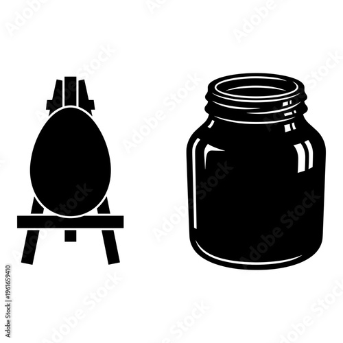 Alchemical apparatus and storage jar illustration from an old manuscript Vector, illustration
