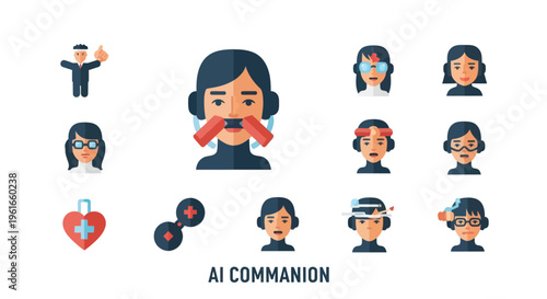 AI Companion Icons: Emotions, Health, and Communication