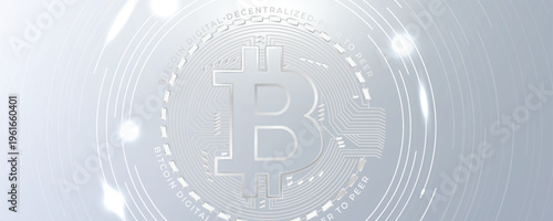 Abstract bitcoin digital background with blockchain concept, futuristic finance design and modern crypto currency theme