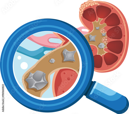 Kidney Stones Close Up Illustration Urinary System Health Concept