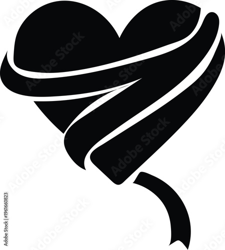 Vintage vector illustration of a gentleman wearing a black bowler hat and retro mustache with a cartoon heart icon in a classic business style