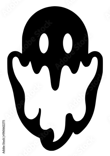 ghost cartoon icon on white