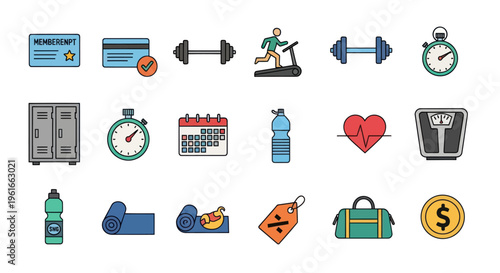 Fitness and Gym Icons Set