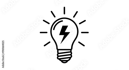 Simple light bulb icon symbolizing idea, innovation and inspiration for design.