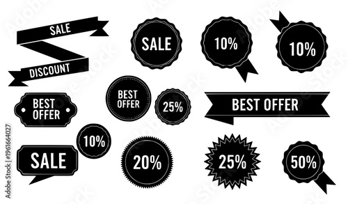 Minimal Sale Tags and Discount Label Collection Vector for Marketing and E-Commerce