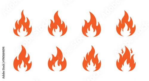 A set of orange fire flames