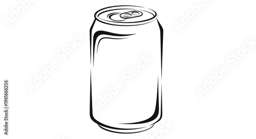 Minimalist Sketch of a Soda Can