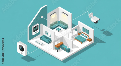 Smart Home Automation System Isometric View.