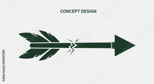 Broken Arrow Concept Design Symbolizing Failure, Setback, or Disruption