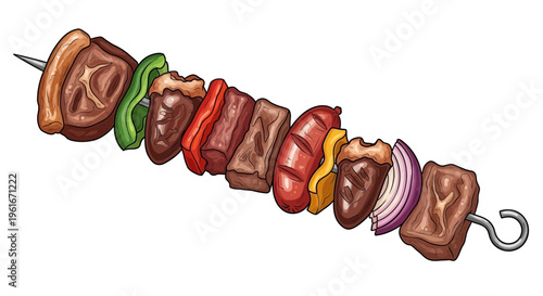 Meat and Vegetable Skewer
