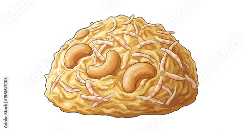 Savory Rice Ball with Cashews and Shrimp