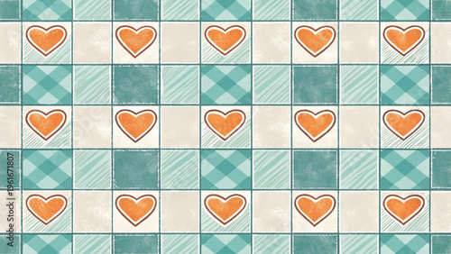 Seamless pattern buffalo plaid checkered design background 