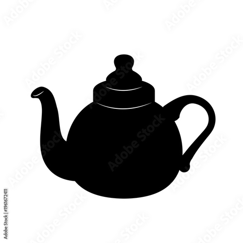 モノクロームのシンプルなティーポット