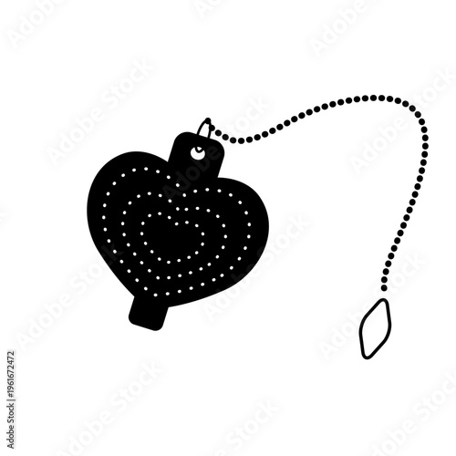 モノクロームのハート型ティーストレーナー　金属製　紅茶