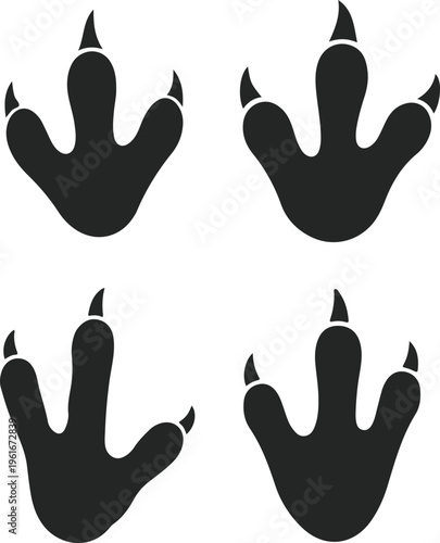 A set of black claw marks on a white background
