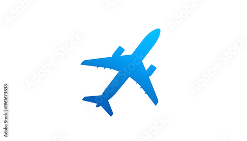 
A blue star isolated on a white background designed as a vector illustration symbol for aviation, representing an airplane flight or business travel icon in the sky