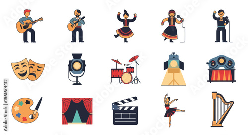 Artistic Performance Icons: Music, Dance, Theater, Cinema & Painting Collection