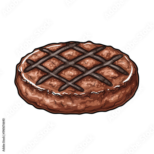 Grilled Burger Patty Isolated