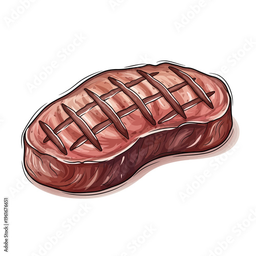 Grilled Steak Illustration