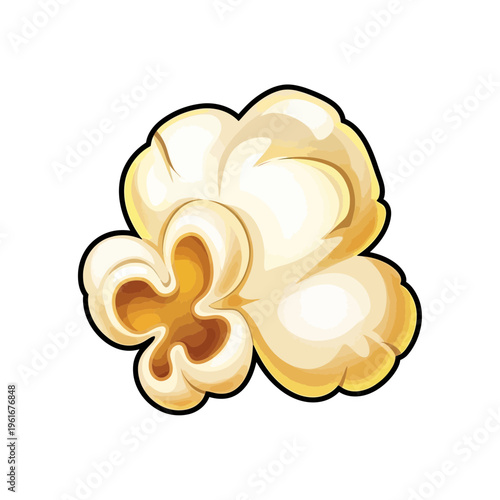 Single popcorn kernel illustration