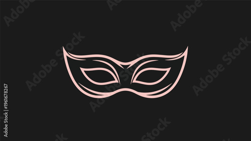 Elegant mask silhouette on black background