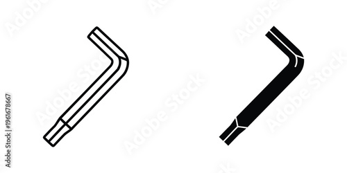 Comparison of two different pipe elbow styles in black and white