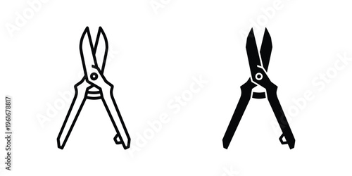 Comparison of traditional and modern scissor designs in black and white illustration