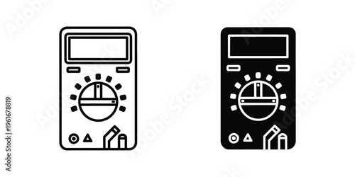 Two contrasting styles of analog multimeter icons displayed side by side