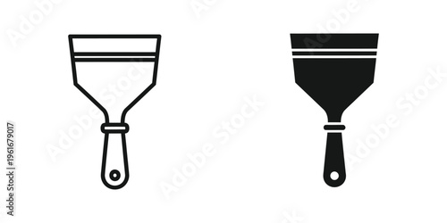 Comparison of a standard trowel and a black-handled trowel tool