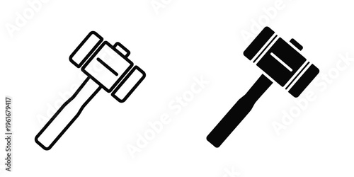 Contrast between a traditional judge's gavel and a modernized version of the same tool