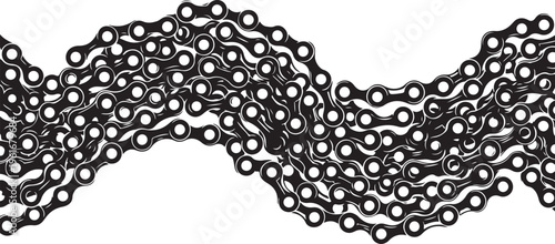 A tangled mess of black chain links on white