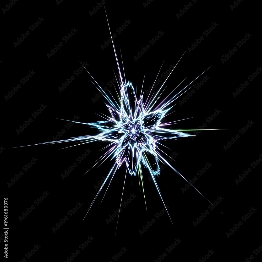 Fototapeta premium Fractured Light - An Abstract Burst of Energy and Fragmentation.