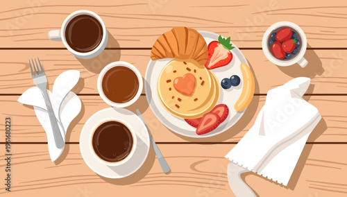 A simple, inviting flat lay of a fork and napkin. Ideal for illustrating dining, restaurants, food blogs, or hospitality services, evoking a sense of 